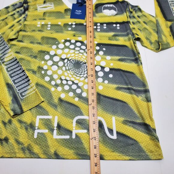 FLAN LABS Cellar Soccer Jersey Mens L Green Geo Printed Long Sleeve NWT - Picture 9 of 11